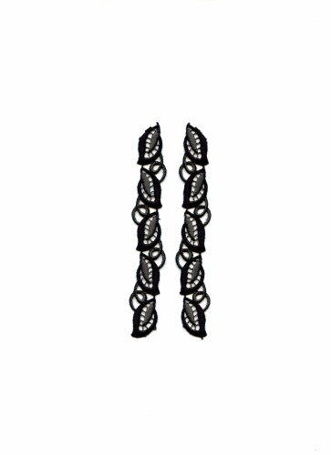 S02_1817: Schulterbesatzband, unelastisch, schwarz, 14.2 cm lang, rechs links
