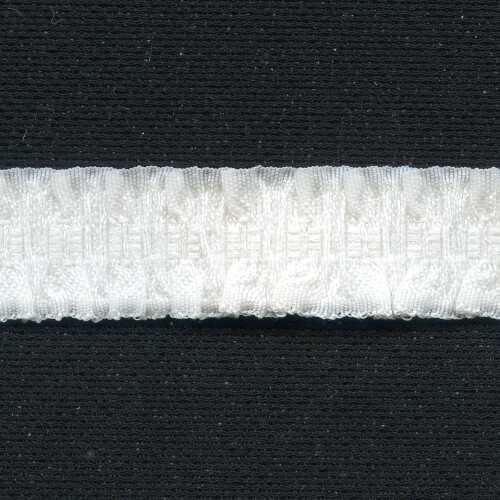 K010237: Schulterband, weiß, gerafft, 30 mm breit