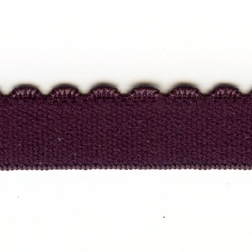 K1720302: Veloursgummi, 12-14mm, Burgundy dunkel 172, mit Pikot