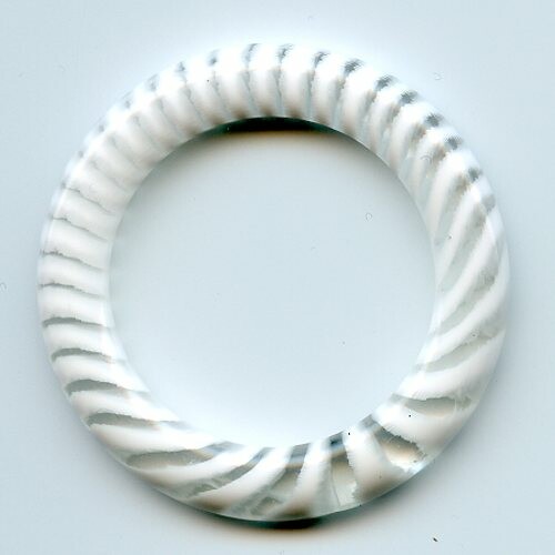 Bikini Ring Kunststoffzierteil, transparent/weiß 34mm