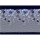 K S01_1136: Sickerei, unelastisch, bepunktete weiße Stickerei mit eisblauen Blüten, 17 cm breit, R + L