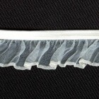 K4020304 Besatzband mit Rüschen, elfenbein, ca.10mm