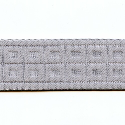 Bundband, silbergrau, mit geometrischem Muster, 35 mm