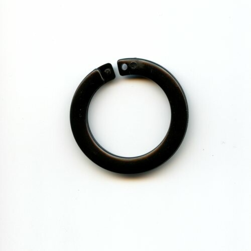 Bikini Ring Kunststoffzierteil, schwarz flach, mit Klip