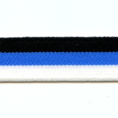 Bundband Elastik, weiß, schwarz, stahlblau, sehr weich, 17mm breit
