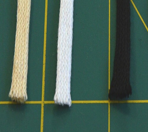 Korsett Schnur, Baumwolle, flach , 5mm weiss 100m Rolle