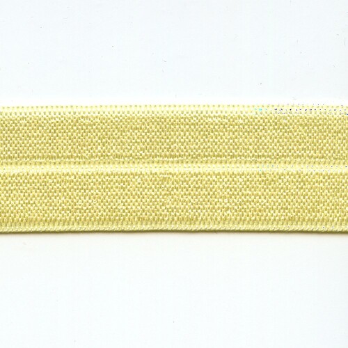 Fold over elastic (FOE) light yellow,18mm, shiny