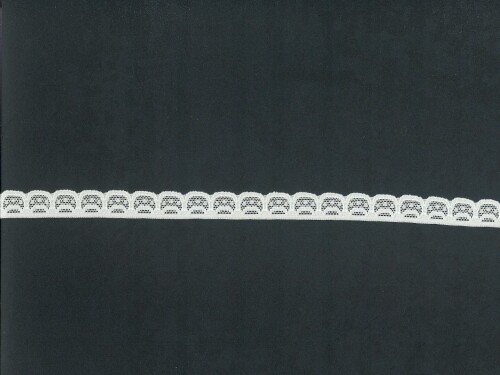 S101_298: Elastische Spitze, elastisch, lapislazuliblau, geometrisches Muster, 2,8cm breit