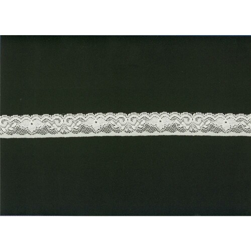 S40_916: Elastische Spitze, elastisch, elfenbein, Fantasiemuster, 2,6cm breit