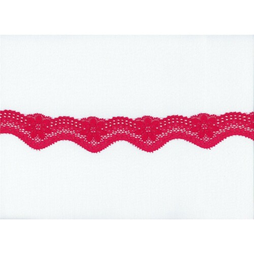 S925: Elastische Spitze, elastisch, rot, Bogenmuster, 4,2cm breit