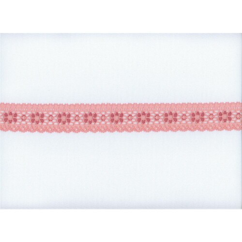 S980: Elastische Spitze, elastisch, rosa, florales Muster, 3,5cm breit