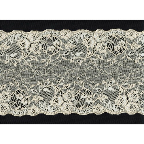 S1363: Elastische Spitze, haut, florales Muster, 18cm breit