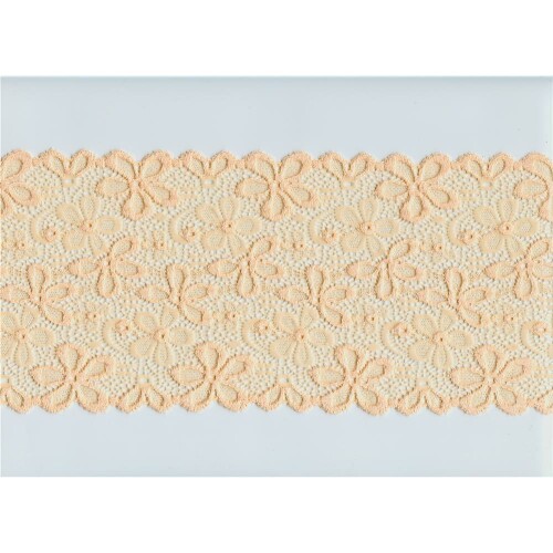 S1369: Elastische Spitze, , florales Muster, 13cm breit