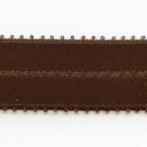 K260203 : Schulterband, 25mm, schokoladenbraun 26,, matt, Schlaufen und Fischgratmuster
