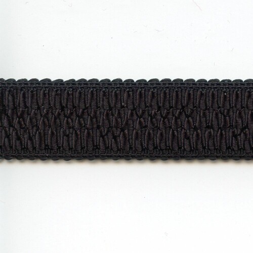 K020233: Schulterband schwarz 27mm matt,  Rautenmuster, Pikot